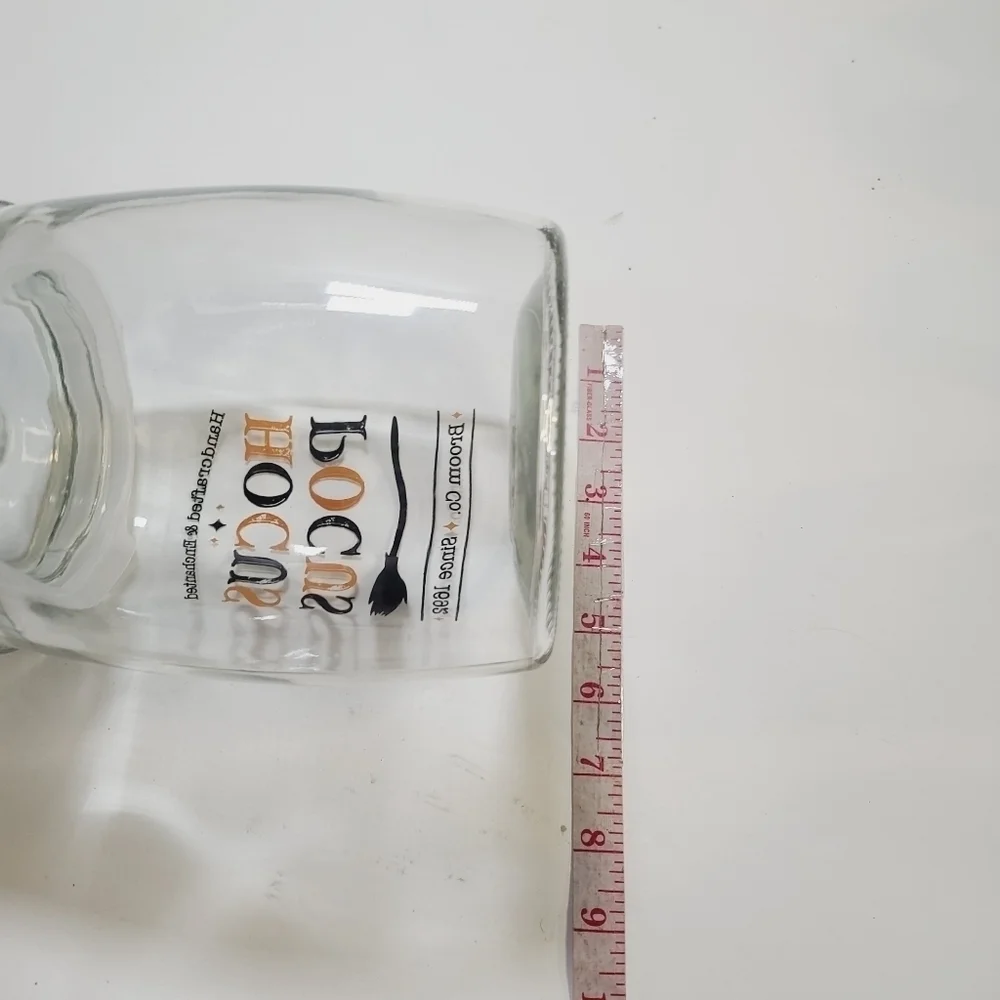 Halloween Hocus Pocus Broom Co. Clear Glass Canister Large